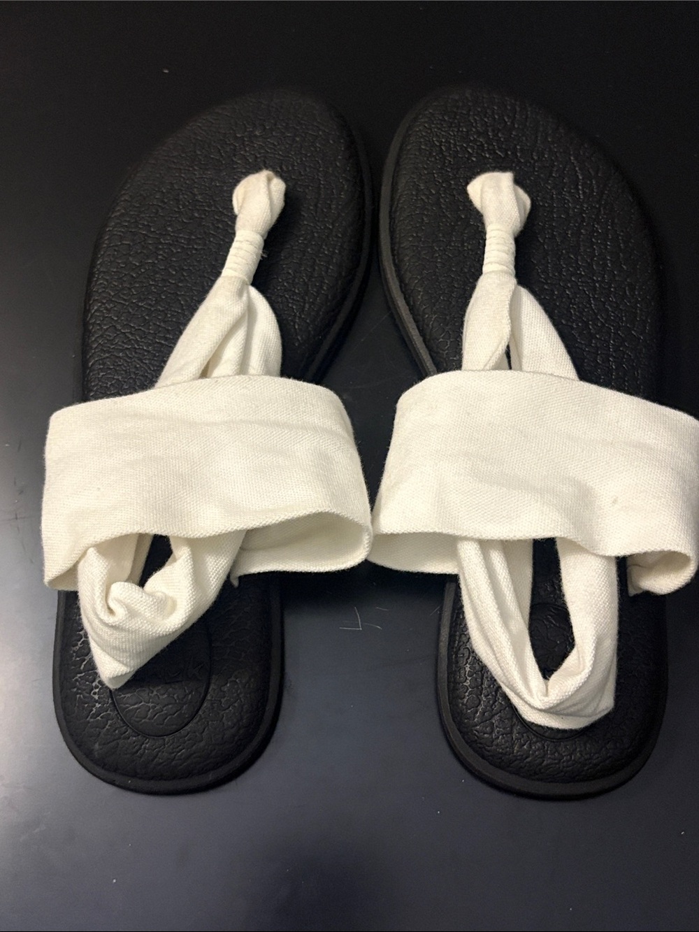 Sanuk yoga sling sandals white strap